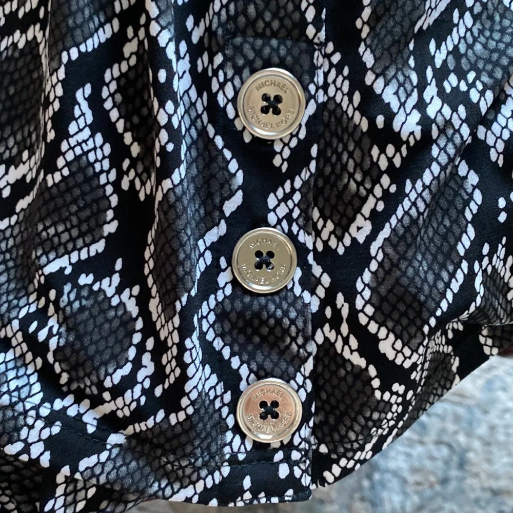 Michael Kors Women’s Snakeskin Print Black and Gray Dress